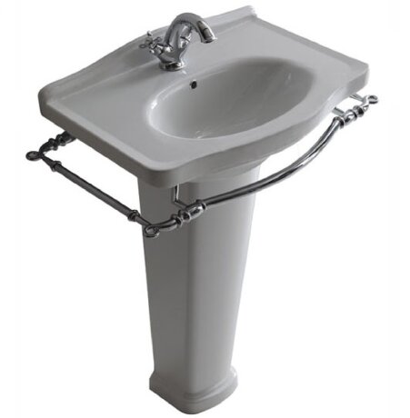 Раковина GALASSIA ETHOS 8432 подвесная или встраиваемая сверху с тремя отверстиями с переливом цвет белый глянцевый