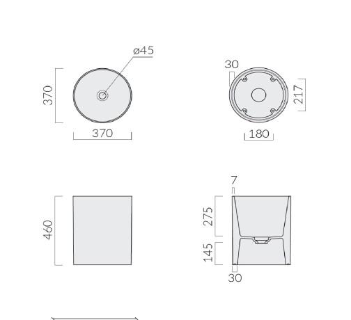 Раковина GALASSIA CORE 7305 MT накладная без перелива цвет белый матовый