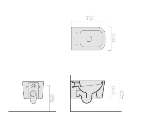 Унитаз GALASSIA Meg11 PRO 5486 MT подвесной с крепежом цвет белый матовый