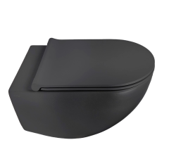 КОМПЛЕКТ унитаз GALASSIA Dream KIT7317 NEMT подвесной безободковый с сиденьем с микролифтом 7314 NEMT цвет черный матовый