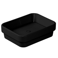 Раковина GALASSIA MEG11 5417NE встраиваемая сверху без отверстий без перелива цвет черный глянцевый