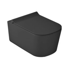 КОМПЛЕКТ унитаз GALASSIA Meg11 PRO KIT5486 NEMT подвесной без отверстий с крепежом с сиденьем с микролифтом 5478 NEMT цвет черный матовый