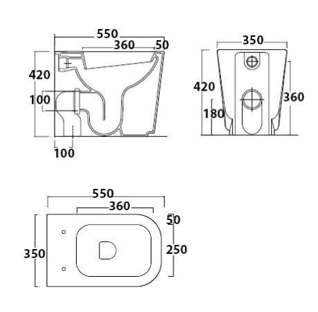 Унитаз пристенный GALASSIA Meg11 5409 MT напольный цвет белый матовый