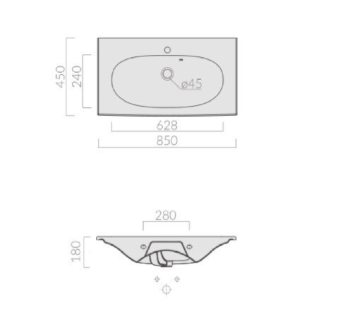 Раковина GALASSIA ERGO 7102 подвесная или встраиваемая сверху с одним отверстием с переливом цвет белый глянцевый