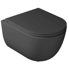 КОМПЛЕКТ унитаз GALASSIA Dream KIT7334 NEMT подвесной, безободковый, с сиденьем с микролифтом 7330 NEMT цвет черный матовый