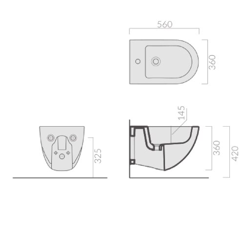 Биде GALASSIA Dream 7313 подвесное с одним отверстием цвет белый глянцевый