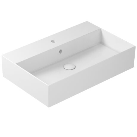 Раковина GALASSIA MEG11 PRO 8973 подвесная с одним отверстием с переливом цвет белый глянцевый