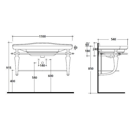 Консоль GALASSIA ETHOS 8446 подвесная цвет хром