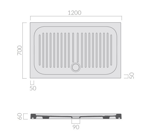 Поддон GALASSIA FLAT 1024 антискользящая поверхность 80x120x6 С ФАБРИКИ ИДУТ БЕЗ КОРОБКИ