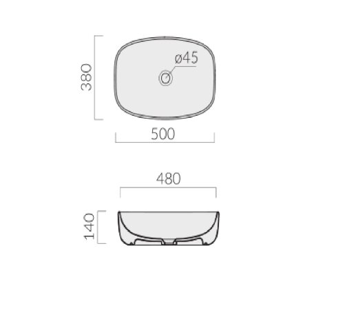 Раковина GALASSIA DREAM 7301 NEMT накладная без отверстий без перелива цвет черный матовый
