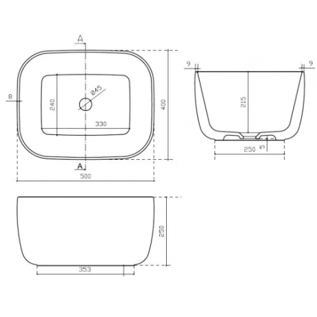 Раковина Galassia LOLA 7500 накладная цвет белый глянцевый