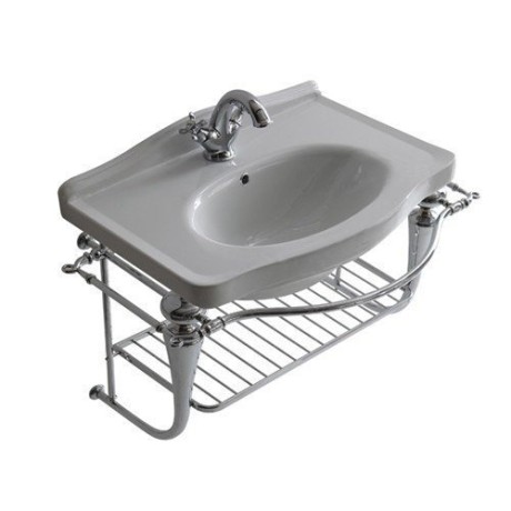 Раковина GALASSIA ETHOS 8432М подвесная или на пьедестал с одним отверстием с переливом цвет белый глянцевый