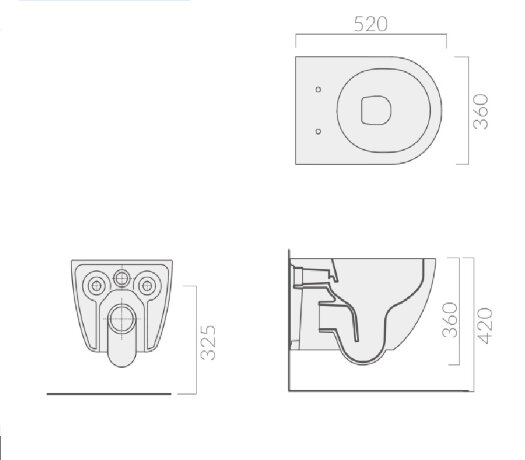 Унитаз GALASSIA Dream 7334 GM подвесной, безободковый, серый матовый
