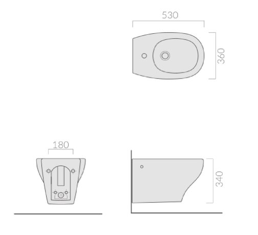 Биде GALASSIA EDEN 7216 подвесное с одним отверстием цвет белый глянцевый